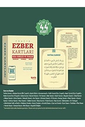 Çelik Yayınevi Ezber Kartları Kısa Sureler Ve Dualar Arapçası, Okunuşu Ve Anlamı