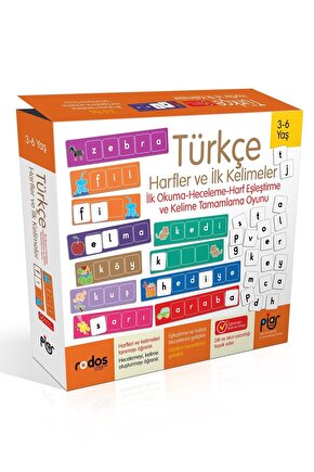 Türkçe Ilk Harfler Ve Kelimelerİlk Okuma-Heceleme-Harf Eşleştirme Ve Kelime Tamamlama Oyunu3-6 Yaş