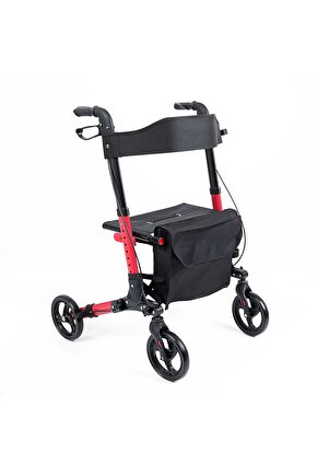 Rolatör WS-9102 Kırmızı Lüx Alüminyum