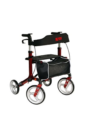 Poylin P888 Ultra Lüks Rolatör Kırmızı - Titanyum Gri