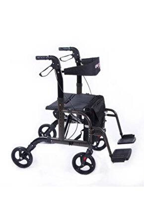 Ayak Pedallı Alüminyum Rolatör (hem Rolatör Hem Tekerlekli Sandalye)