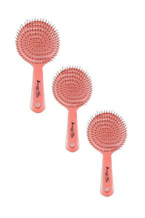 Pembe Pro Üç Boyutlu Oval Saç Fırçası 3 Adet