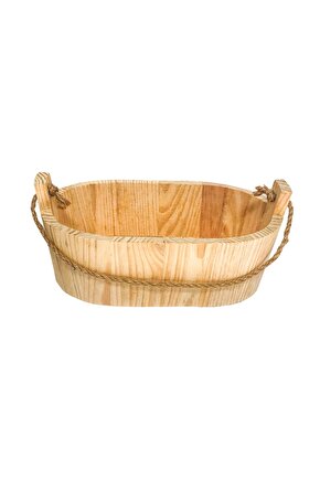 Ahşap Oval Çok Amaçlı Ham Kutu 11x18x6 Cm