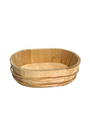 Ahşap Oval Çok Amaçlı Ham Kutu 22x15x6.5 cm