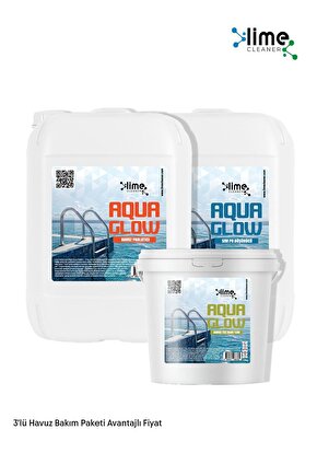 Havuz Parlatıcı, Sıvı pH Düşürücü ve Toz Klor %90 | Havuz Kimyasal Üçlüsü Avantajlı Paket 10 kg x 3