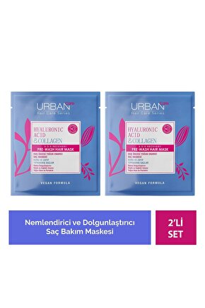 Hyaluronik Asit & Kolajen Kuru ve Cansız Saçlara Özel Duş Öncesi Saç Bakım Maskesi 2x50ml-vegan