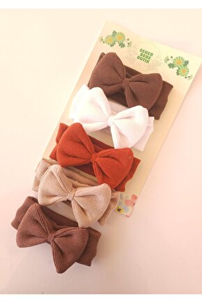 Kız Bebek & Çocuk Fiyonklu Bandana Set - Yumuşak- Esnek