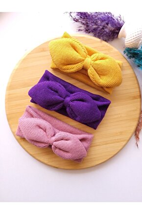 Kız Bebek & Çocuk Tavşan Kulak Bandana 3lü Set