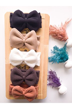 Kız Çocuk & Bebek Kaşkorse Fiyonklu Bandana 5li Set
