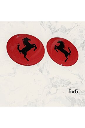 Ferrari Tarzı Arma Sticker (2’li Set) – 5x5 cm