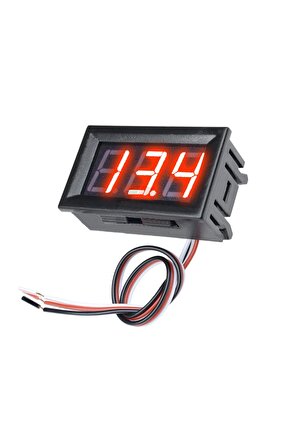 gkcreative Inch Dc 0-30v Panel Tip Dijital Kırmızı Voltmetre 3 Kablolu strbuyx 1073147