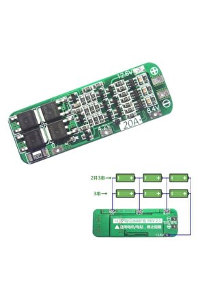 3s 20a 11.1v Pil Koruma Balans Kartı 18650 Lityum Li-ion Batarya 2 Adet
