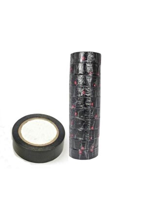 10 Adet - Elektrik Bandı Siyah - Izole Pvc Elektrik Bandı Bant