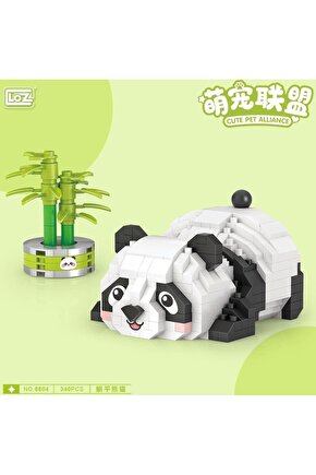 Mikro Blok Kaktüslü Sevimli Panda 340 Parça - Lego Setleri - Loz Mini Lego - Hayvan Lego - Loz Lego