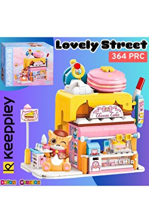 Mikro Blok Kırmızı Kedi Kek Dükkanı 364 Parça - Lego Setleri - Keeppley Mini Lego - Keeppley Lego -