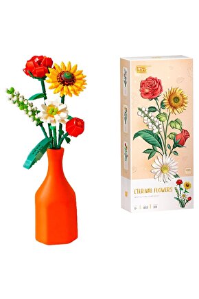 Mikro Blok Sonsuz Çiçekler Ayçiçeği Buketi 568 Parça - Lego Setleri - Loz Mini Lego - Çiçek Lego - L