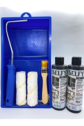 Selfy Decor Kendinden Vernikli Mobilya Boyası 240 Cc Wenge 2x + Boyama Rulo Seti
