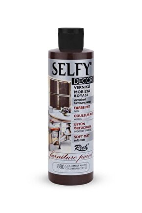 Selfy Decor Kendinden Vernikli Mobilya Boyası 240 Cc Colombia Kahve 860