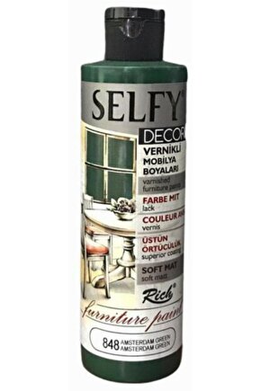 Selfy Decor Vernikli Mobilya Boyası 240 Cc Amsterdam Green 848