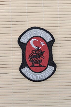 3000 Hours Phantom Yazili Nakis islemeli Arma Pec Patch