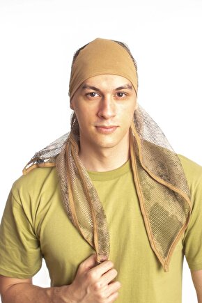 Jandarma Kamuflaj Desenli Fileli Ucgen Bandana
