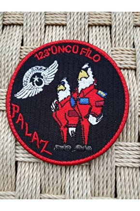 Siyah Zemin Nakis Islemeli 123. Cu Filo Palaz Arma Patch Pec
