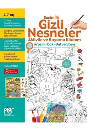 Gizli Nesneler Aktivite Ve Boyama Kitabım - Araştır - Bak - Bul Ve Boya 3 - 7 Yaş