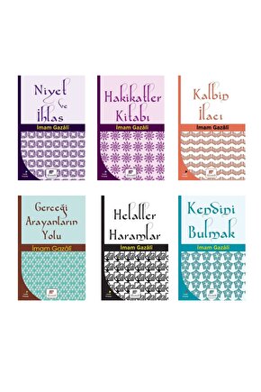 Imam Gazali Kitaplığı Gerçeği Arayanların Yolu 6lı Kitap Seti Kalbin Ilacı, Helaller Haramlar