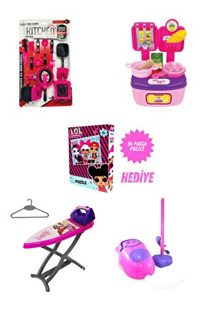 Pembe Mutfak ve Ev Aletleri Oyuncak Set