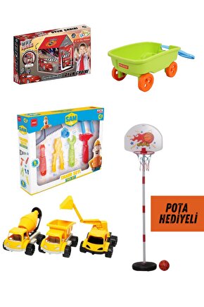 Oyuncak Tamir İnşaat Seti & Basketbol Potası Hediyeli 5li Eğitici Set