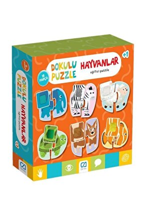 +1 Yaş Hayvanlar Dokulu Puzzle 18 Parça ()