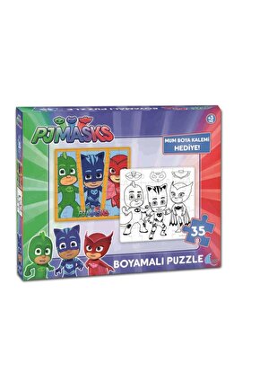 35 Parça Pjmasks Pijamaskeliler Boyamalı Puzzle