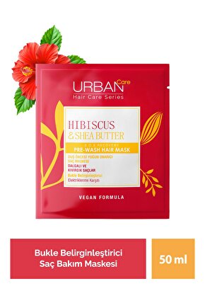 Hibiscus & Shea Butter Kıvırcık ve Dalgalı Saçlara Özel Duş Öncesi Saç Bakım Maskesi-vegan-50ml