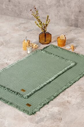 5120-cb Paspas Setı Bath Rug Yesıl 75x125 60x90