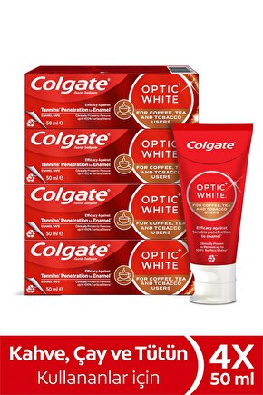 Optic White Kahve Çay Ve Tütün Kullanıcıları Için Diş Macunu 4x 50 ml
