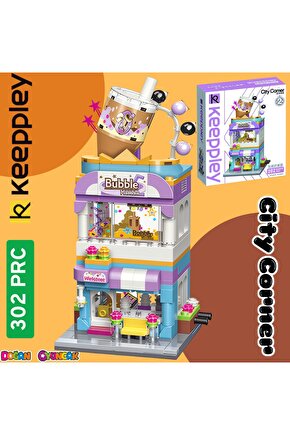 Mikro Blok Bubble Tea Dükkanı 302 Parça - Lego Setleri - Keeppley Mini Lego - Dükkan Lego - Keeppley