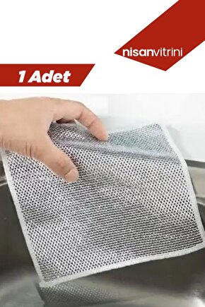 1 Adet Çok Fonksiyonlu Çizilmez Tel Bulaşık Bezi - Mutfak ve Izgara Temizliği için Pratik Çözüm