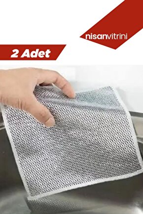 2 Adet Çok Fonksiyonlu Çizilmez Tel Bulaşık Bezi - Mutfak ve Izgara Temizliği için Pratik Çözüm