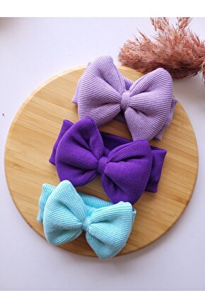 Kız Bebek & Çocuk Fiyonklu Bandana 3lü Set