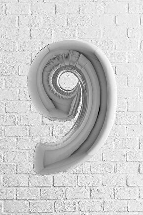 Folyo Balon 40 Inç 100cm 9 Rakam Gümüş