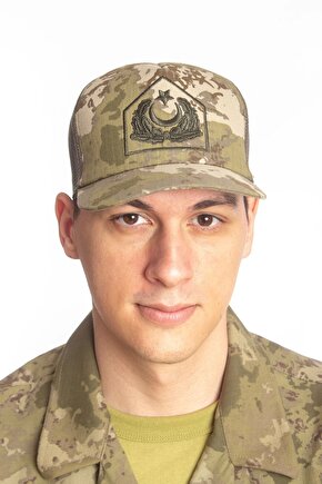 Kara Kuvvetleri Kamuflaj Renk Nakis islemeli Subay Sapka Kep
