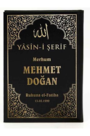 Özel Baskılı Yasin Kitabı Sert Kapak Ciltli Orta Boy 17x25 Cm 192 Sayfa Siyah Kapak 30 Ad
