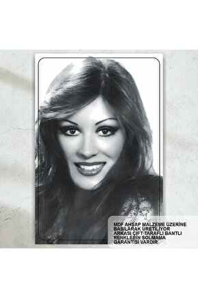 gülşen bubikoğlu yeşilçam türk sineması siyah beyaz tablo retro ahşap poster