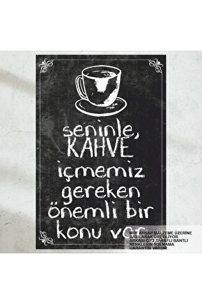 kahve bahane, güzel kahve sözleri ev mutfak kafe dekorasyon tablo retro ahşap poster