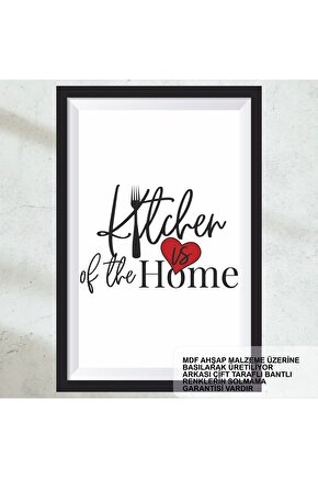 evin mutfağı yazısı, ev mutfak dekorasyonu çerçeve görünümlü ahşap tablo poster