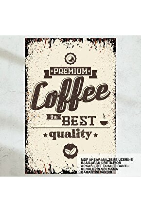 kaliteli kahve ev mutfak kafe dekorasyon nostaljik vintage tarz retro ahşap poster tablo