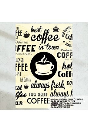 vintage kahve desenleri ev mutfak kafe dekorasyon tablo retro ahşap poster