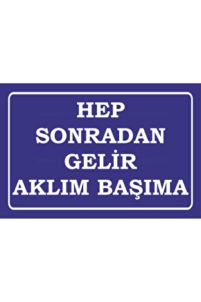 hep sonradan gelir aklım başıma ahmet kaya komik atarlı sözler duvar yazıları retro ahşap poster