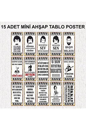 arabesk türkü özgün müzik ve atarlı komik hüzünlü sözler dekorasyon mdf ahşap tablo seti