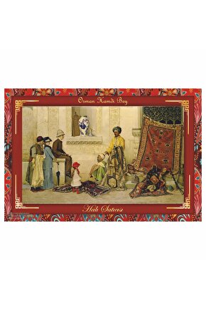 osman hamdi bey halı satıcısı tablosu otantik çerçeve görünümlü tablo